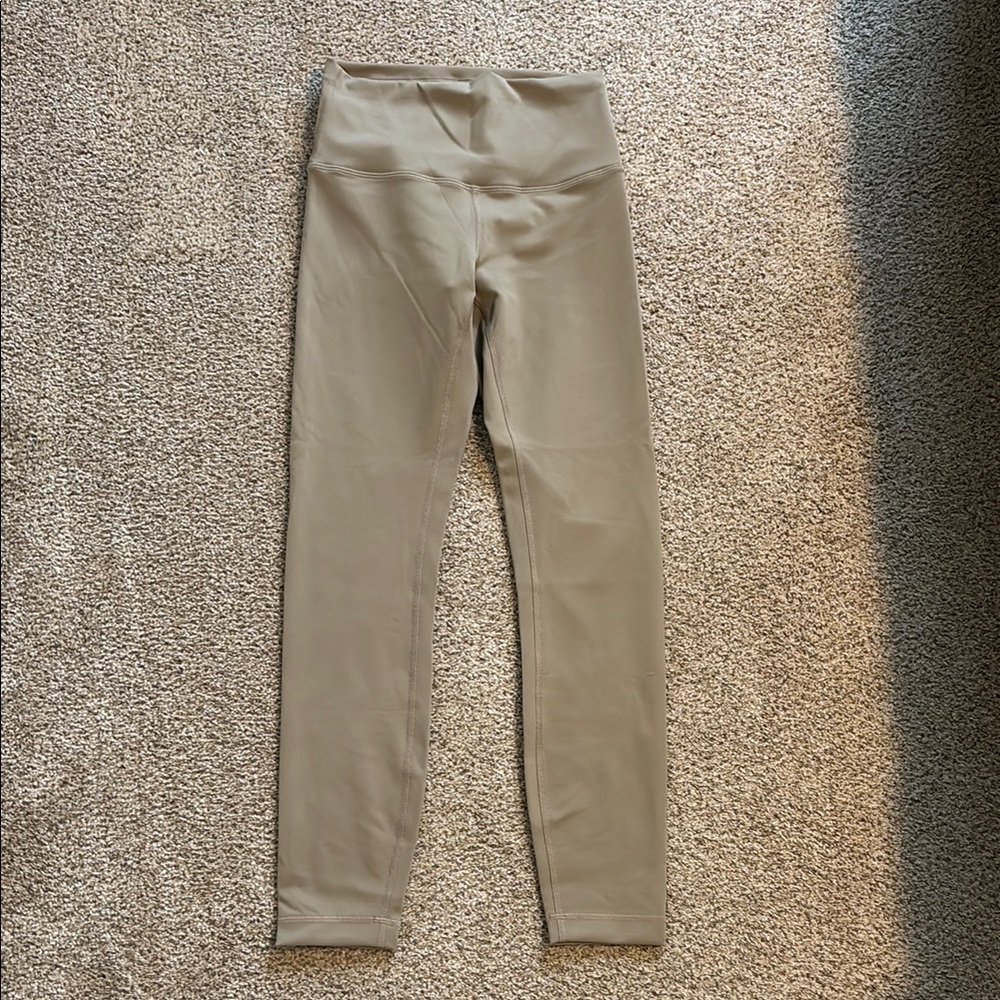 Lululemon Athletica Wunder Train 25in Tan Leggings Smooth Stretchy Fit